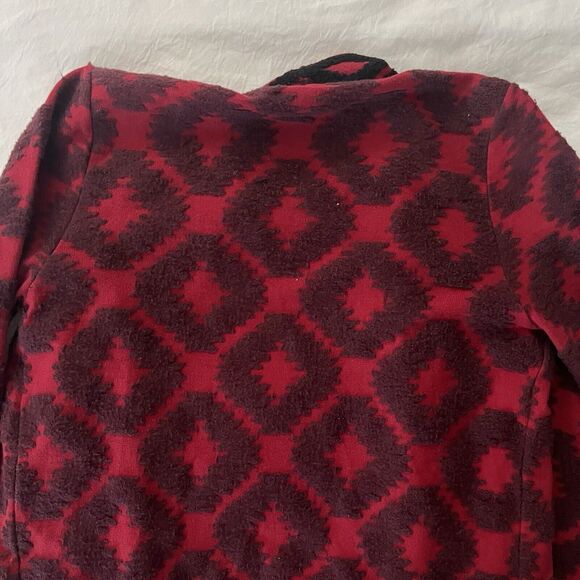 Lucky Brand Southwest Aztec Yellowstone Red Waterfall Cardigan Sweater Medium - Picture 13 of 13